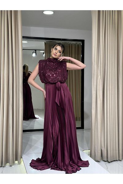 Kaleiçi Yıldızlar Stars New Season Women's Sequined Evening Dress 5158