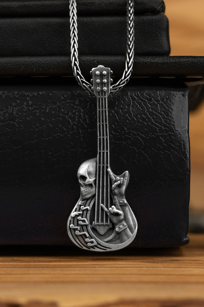 Pangea 925 Silver Motorcu Kolyesi 925 Ayar Gümüş Kolye