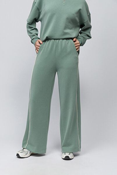 Dexia Gramada - Çift Biyeli Bol Kesim Beli Lastikli Modal Pantolon - Açık Yeşil Renk