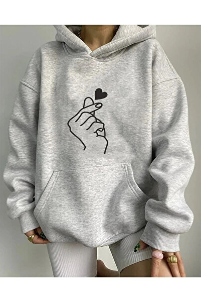 HOFFNUNG Hanorac unisex cu semn de mână cu inimă