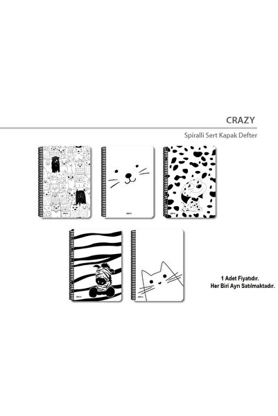 Colornote Papirüs PAPİRÜS CRAZY SERT KAPAK SPİRALLİ 16X23 120YP. ÇİZGİSİZ DEFTER