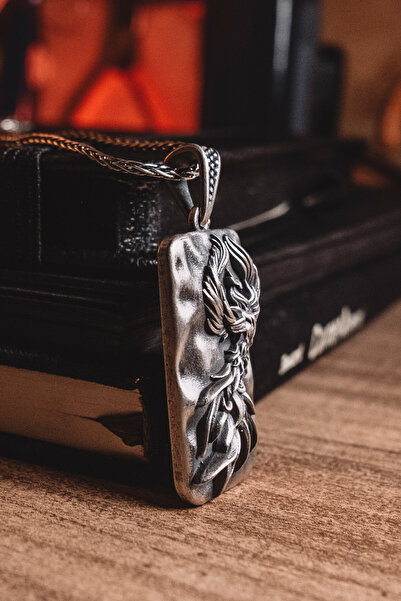 Pangea 925 Silver Anka Kuşu Kazımalı Kolye 925 Ayar Gümüş Kolye