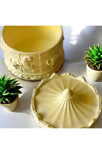 Home صندوق المجوهرات والمجوهرات 12x10 سم - منظم تصميم خاص على شكل دائري