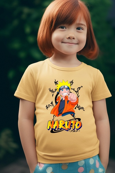 oneagılyazı تي شيرت كبير الحجم مطبوع عليه ناروتو للأطفال