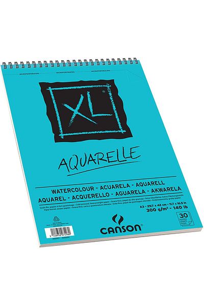 Canson A3 XL Watercolor Block (Picture Notebook) Spiral Aquarelle 30 Sheets 300 Grams