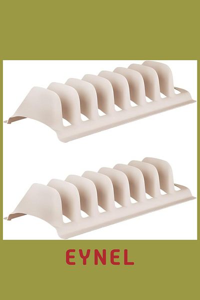 Eynel 2 Pieces In-Cabinet Pot Pan Lid Plate Organizer Basket Plate Holder Dish Rack Kitchen White Black