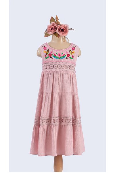 Tivido Rochie pentru fetiță cu broderie florală