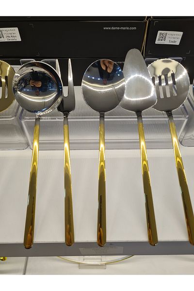 Dame Marie 5 Piece Gold Decorated Sauce Ladle Presentation Set