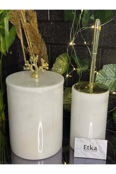 Generic Brand White Marble Gold Coral Bathroom Set 2 Piece Home Decoration Etka