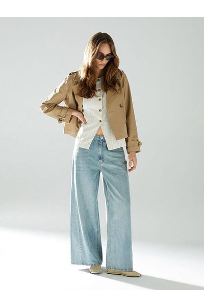 LC Waikiki Pantaloni de damă în jean Wideleg