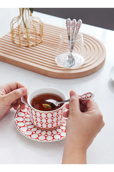 sharpdo European Stainless Steel Coffee Spoon Tea Spoon With Ceramic Handle