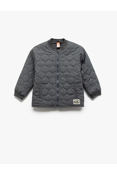 Koton Long Sleeve Zippered Cotton Quilted Seasonal Coat