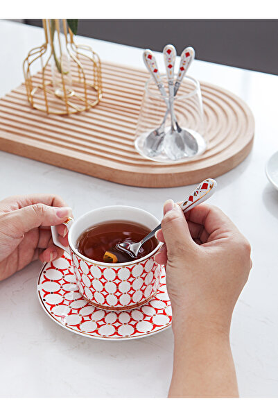 sharpdo European Stainless Steel Coffee Spoon Tea Spoon With Ceramic Handle