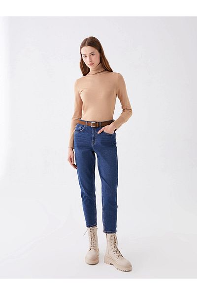 LC Waikiki Lcw Jeans Indigo High Waist Mom Fit Women's Jean Pants