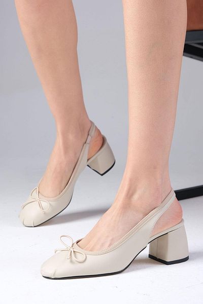 Mio Gusto Alyona Skin Color Heeled Women's Shoes