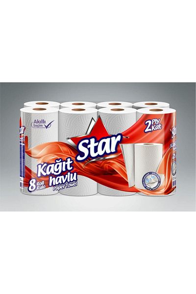 Star Double Layer Roll Paper Towel - 1 Box, 3 Pack, 24 Rolls