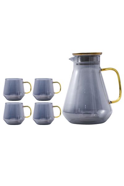 Shuer Light Luxury Glass Big Belly Kettle And Cup Set Household Nordic One Pot And Four Cups