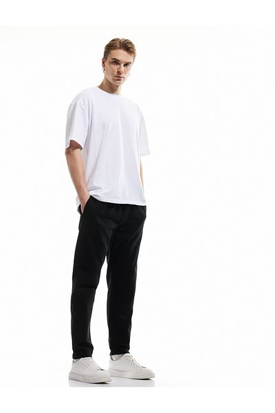 Koton Lockere Jeanshose mit Schnürung und Taschen an der Taille