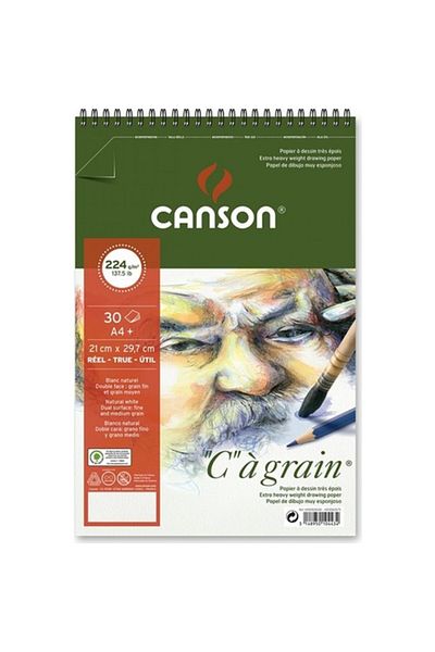 Canson كراسة الرسم C'a Grain مقاس A4 224 جرام 30 ورقة