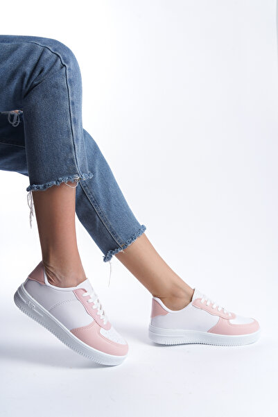 Moda Değirmeni Bílo-pudrové dámské tenisky Md1003-101-0001_2055_39