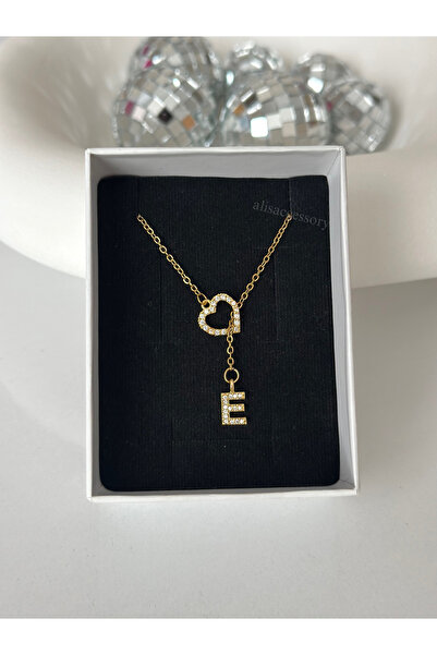 Alis Accessory Kalp kalp Y kolye çelik zincir