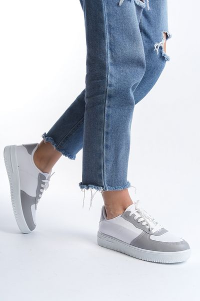 Moda Değirmeni Bílo-šedé dámské tenisky Md1003-101-0001_2038_37
