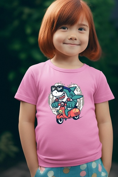 oneagılyazı Ludi ajkula Štampano Dete Oversize kroj T-shirt