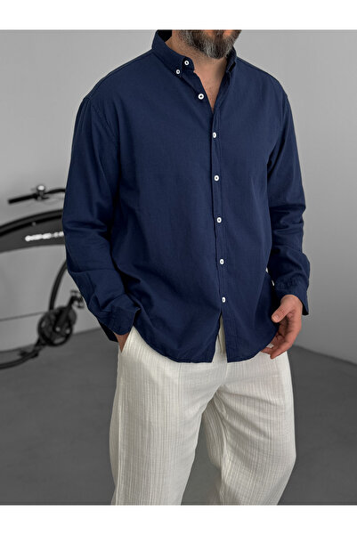 BYBASICMAN Navy Blue Fresh Fabric Basic Shirt G-5138/12