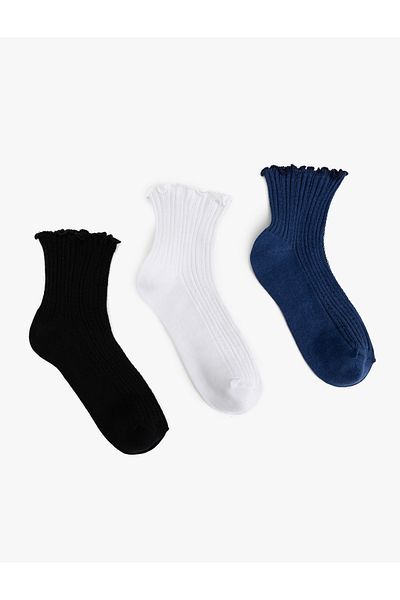Koton Frilly Multicolored 3-Piece Socks Set