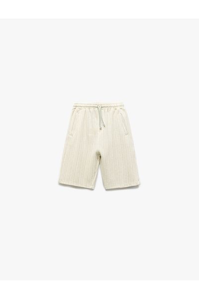 Koton Lace-Up Waist Pocket Detailed Knitted Shorts
