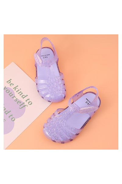 SAPS SAPS Glittery Velcro Closure Sandals - Purple