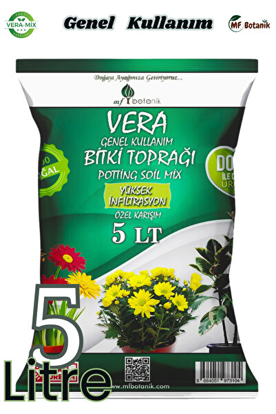 MF Botanik Veramix Genel Kullanım Özel Karışım Iç Ve Dış Mekan Bitki Toprağı 5 Litre Çiçek Toprağı Toprak Harcı