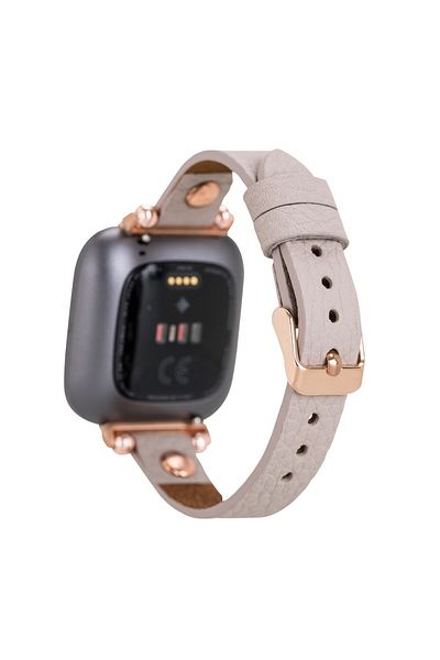 Bouletta Beige Leather Band for Apple Watch 42-44-45mm - Rt Erc3 Compatible