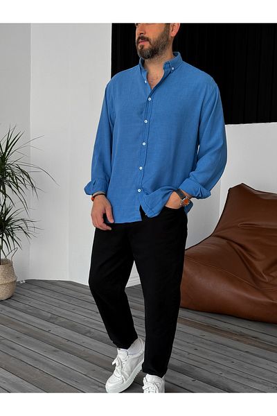 BYBASICMAN Blue Basic Shirt G-5138
