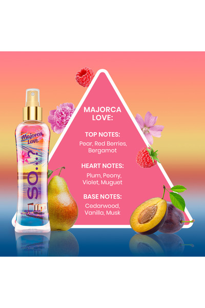SO …? Summer Escapes Womens Majorca Love Body Mist Fragrance Spray 200ml