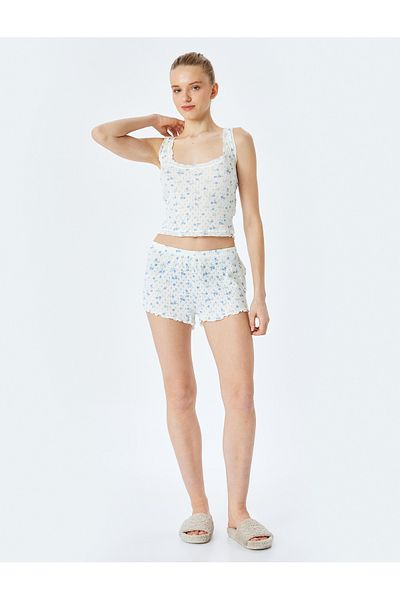 Koton Pyjama-Set aus Baumwolle mit Blumenmuster und Shorts