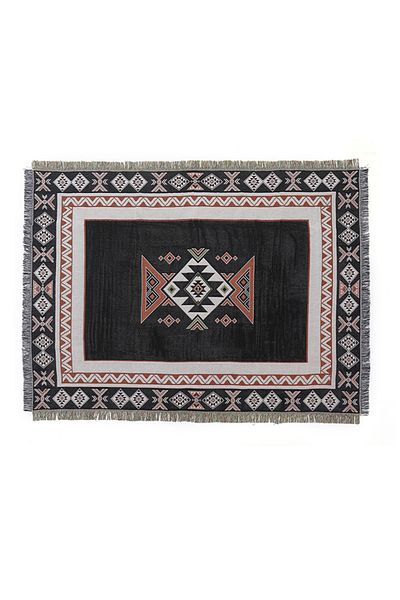 sharpdo Bohemian Style Knitted Fringed Blanket Decoration Soft and Comfortable Fabric Printing Texture