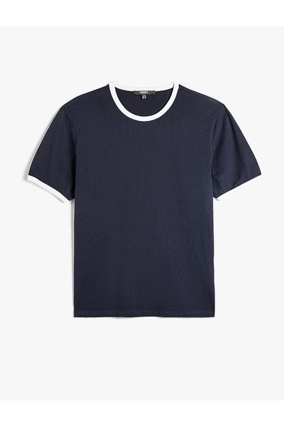 Koton Crew Neck Short Sleeve Cotton Ribbed Slim Fit T-Shirt