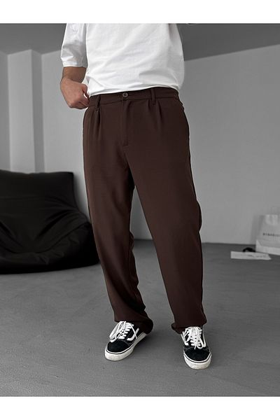 BYBASICMAN Loose Fit Fabric Trousers - Ke-Df