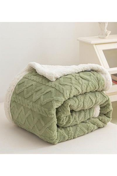 sharpdo Coral Flannel Thickened Lambswool Blanket Sofa Blanket 180*200CM