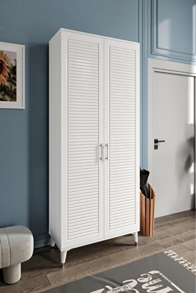 mapahomeliving Panjurlu Metal Kulp Pnj2190 Ayakkabılık Portmanto Vestiyer Bey...