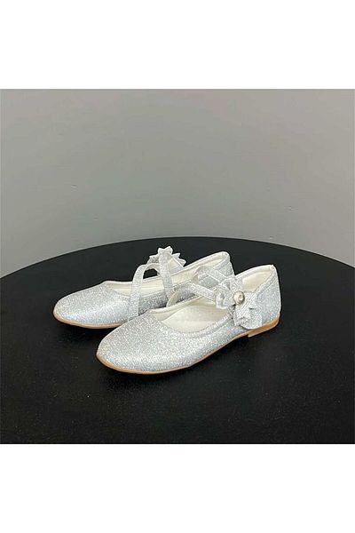 jadeer Sema Girl's Shiny Glitter Ballerina Ballerina Silver 31-36 Pg125