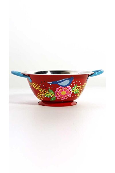 DEDEMİN EMAYELERİ El Boyama Süzgeç Kırmızı Kuş