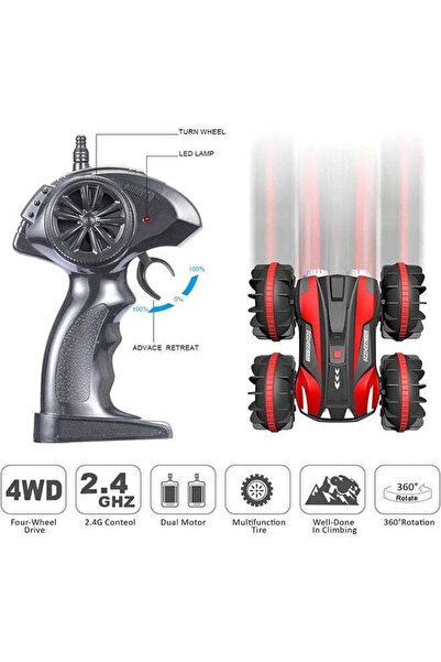 Yelajoy Beach Toys Remote Control Car,2.4GHz, 360°flips,Amphibious Waterproof Vehicles Car for Kids,Red