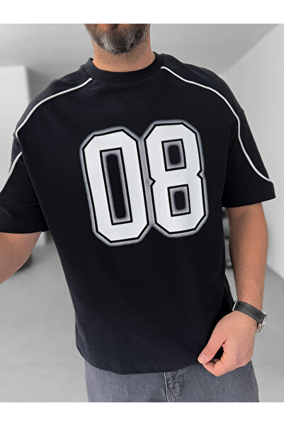 BYBASICMAN Black 08 Printed Oversize T-Shirt C-061