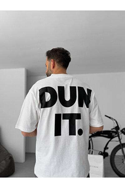 BYBASICMAN White Dun It Printed Oversize T-Shirt C-060
