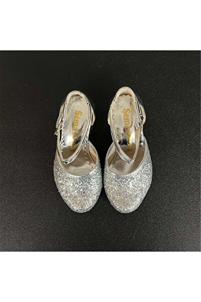 jadeer Pantofi cu toc argintiu Sema pentru fete argintiu 26-30 SG124