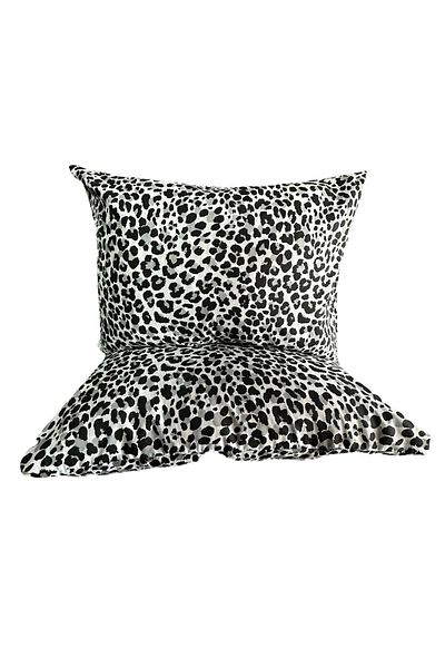 She&Co Black Leopard Print 100% Cotton Pillowcase Set - Set of 2