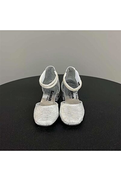 jadeer Pantofi cu toc strălucitor pentru fete - Sema Silver BTS124