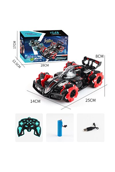 Yelajoy 2.4G 4WD Lateral Drift Special Effects Spray Remote Control Car,Red,25x14x8 cm